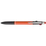 3 Colour ink aluminium ballpoint pen, orange (7976-07)