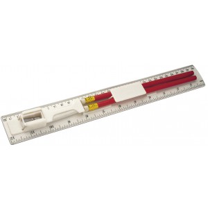 Lineal-Set aus Kunststoff Pascale, Wei
