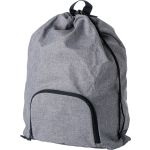 300D Two Tone foldable drawstring backpack Camilla, Grey/Sil (1041628-03)
