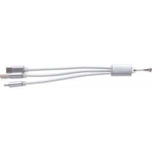 USB-Aufladekabel aus Aluminium Alvin, Silber