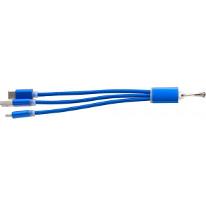 USB-Aufladekabel aus Aluminium Alvin, Kobaltblau