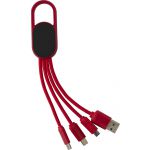 4-in-1 Charging cable set Idris, red (432312-08)
