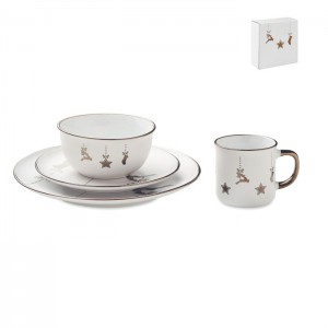 4 piece ceramic place setting, white (Mugs)