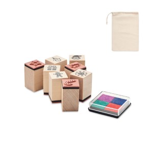 8 wooden Christmas stamps set, Beige <font size=1>[ENG]</font>