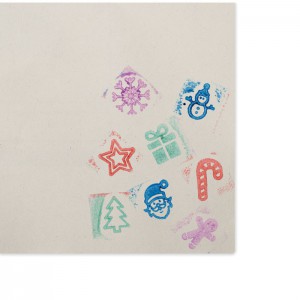 8 wooden Christmas stamps set, Beige (Games)