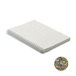 A5 seed paper cover notebook, White <font size=1>[ENG]</font> (MO2083-06)