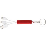 ABS 3-in-1 charging cable and key holder, red (9105-08)