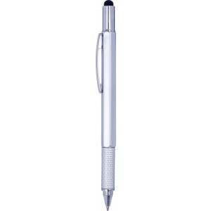 ABS 5-in-1 ballpen Giuliana, silver (Multi-colored, multi-functional pen)