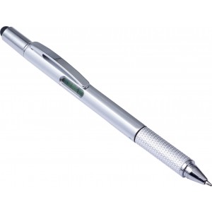 ABS 5-in-1 ballpen Giuliana, silver (Multi-colored, multi-functional pen)