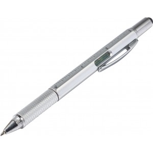 ABS 5-in-1 ballpen Giuliana, silver (Multi-colored, multi-functional pen)