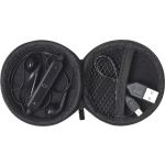 ABS pouch with earphones Aria, black (7890-01)