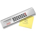 ABS ruler with calculator Heather, silver (2917-32)