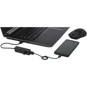 ADAPT aluminum USB 3.0 hub, Solid black (Eletronics cables, adapters)