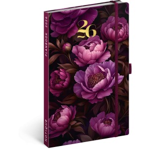 Agenda / notesz Purple Flowers 2026, 13 x 21 cm <font size=1>[ENG]</font>