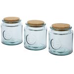 Aire 800 ml 3-piece recycled glass jar set, Transparent clea (11315501)