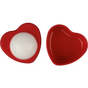 PP heart-shaped lip balm jar Ilja, red <font size=1>[ENG]</font>