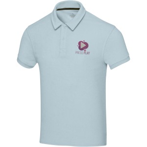 Akoya recycled terry unisex polo, Cloud Blue (T-Shirts, aus Mischgewebe, synthetisch)