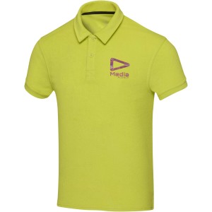Akoya recycled terry unisex polo, Lime (T-Shirts, aus Mischgewebe, synthetisch)