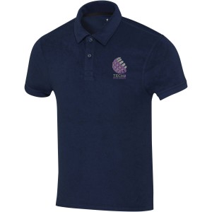 Akoya recycled terry unisex polo, Navy (T-Shirts, aus Mischgewebe, synthetisch)