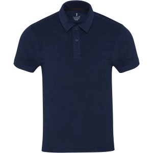 Akoya recycled terry unisex polo, Navy (T-Shirts, aus Mischgewebe, synthetisch)