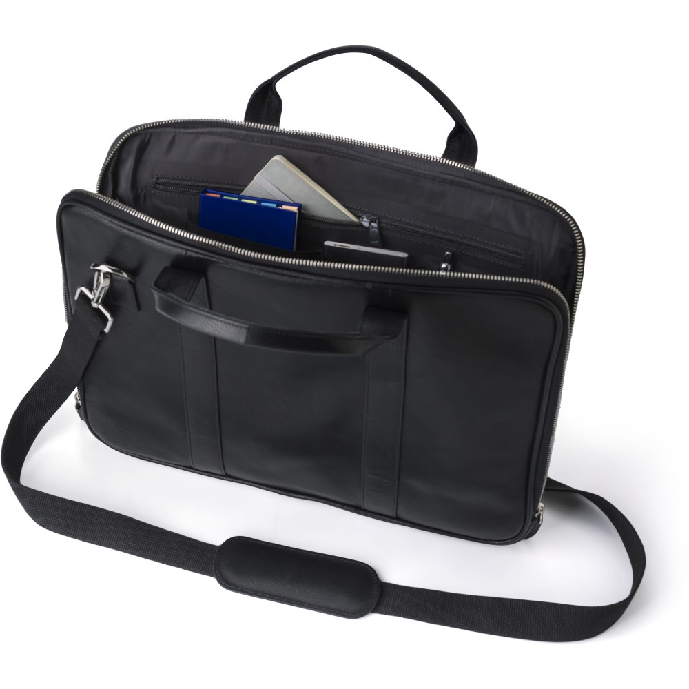 Leder-Laptoptasche Michael, Schwarz (Aktentaschen, Laptoptaschen)