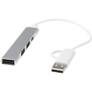 Alkaid 4-port recycled aluminium USB-A and Type-C hub with d <font size=1>[ENG]</font>