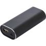 Aluminium 2-in-1 power bank Letitia, black