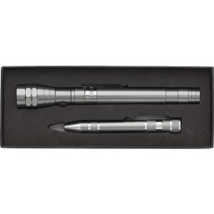 Aluminium 2-in-1 torch Olivia, grey (Tools)