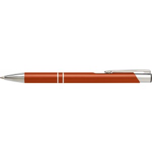 Aluminium ballpen Delia, orange (Metallic pen)