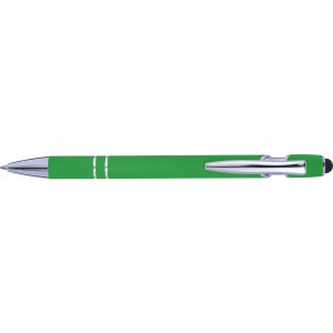 Aluminium ballpen Primo, lime (Plastic pen)