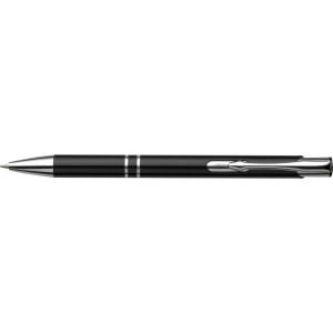 Kugelschreiber aus Aluminium Albacete, Schwarz