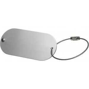 Aluminium luggage tag Isa, silver (Travel items)