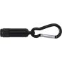 Aluminium mini torch with carabiner Tracy, black