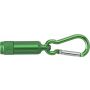 Aluminium mini torch with carabiner Tracy, green