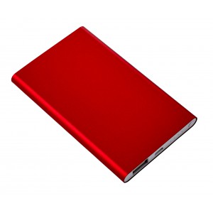 Aluminium power bank Ezra, red (Powerbanks)