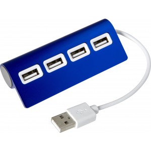 Aluminium USB hub Leo, blue (Eletronics cables, adapters)