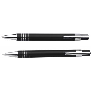 Aluminium writing set Yolanda, black (Pen sets)