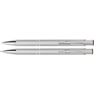 Aluminium writing set Zahir, silver (Pen sets)