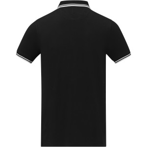 Amarago short sleeve men?s tipping polo, Solid black (Polo shirt, 90-100% cotton)