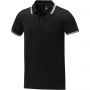 Amarago short sleeve men?s tipping polo, Solid black