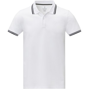 Amarago short sleeve men?s tipping polo, White (Polo shirt, 90-100% cotton)