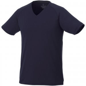 Amery short sleeve men's cool fit v-neck shirt, Navy (T-shirt, mixed fiber, synthetic)