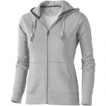 Arora hooded full zip ladies sweater, Grey melange (3821296)