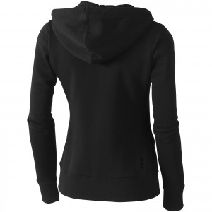 Arora hooded full zip ladies sweater, solid black (Pullovers)