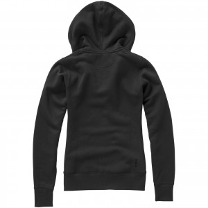 Arora hooded full zip ladies sweater, solid black (Pullovers)