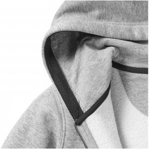 Arora hooded full zip sweater, Grey melange (Pullovers)