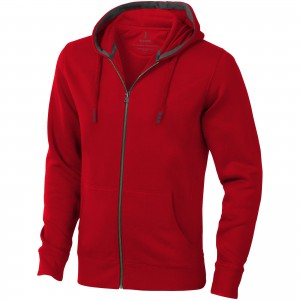 Arora hooded full zip sweater, Red (Pullovers)