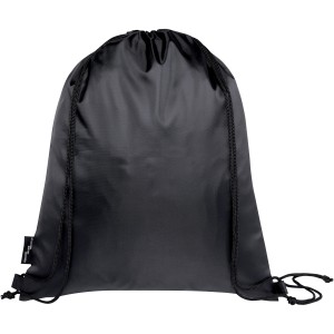 Ash recycled foldable drawstring bag 7L, Heather grey, Solid black (Backpacks)