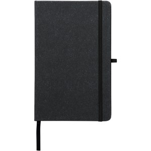 Atlana re-used leather A5 size notebook, solid black (Notebooks)