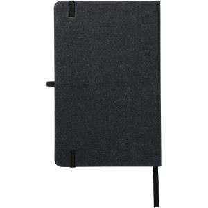 Atlana re-used leather A5 size notebook, solid black (Notebooks)